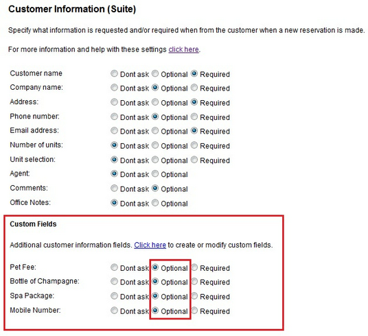 Custom Fields in Customer Information